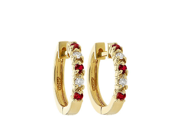 A056-12113: EARRINGS .17 RUBY .26 TGW