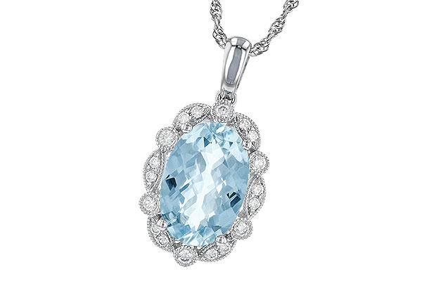 A245-23940: NECKLACE 2.40 AQUA 2.57 TGW (12x8MM AQ)