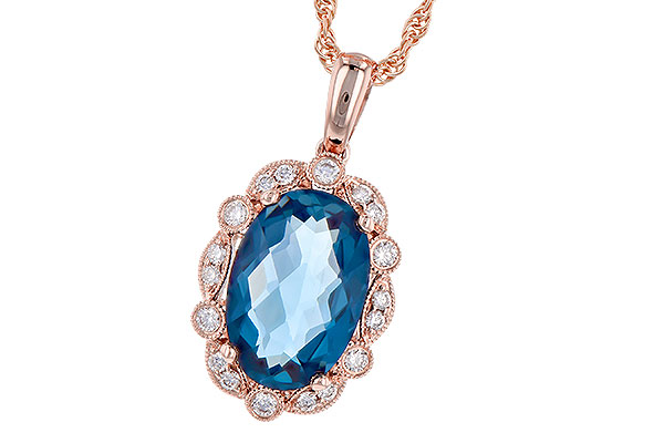 A327-99413: NECK 3.60 LONDON BLUE TOPAZ 3.77 TGW (12x8MM LBT)