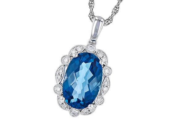 A327-99413: NECK 3.60 LONDON BLUE TOPAZ 3.77 TGW (12x8MM LBT)