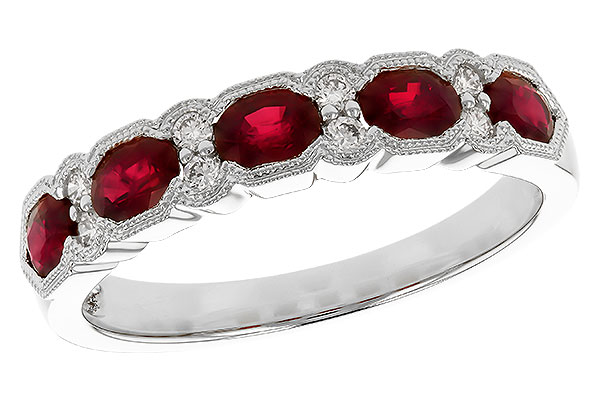 A328-87586: LDS WED RG .88 TW RUBY 1.00 TGW (4x3MM RUBY)