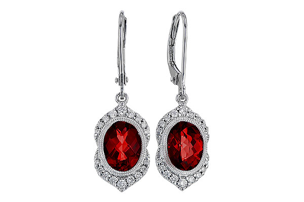 A329-73022: EARRING 3.06 GARNET 3.25 TGW
