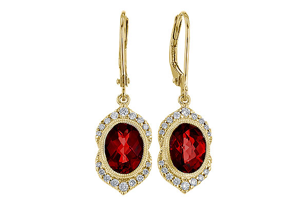 A329-73022: EARRING 3.06 GARNET 3.25 TGW