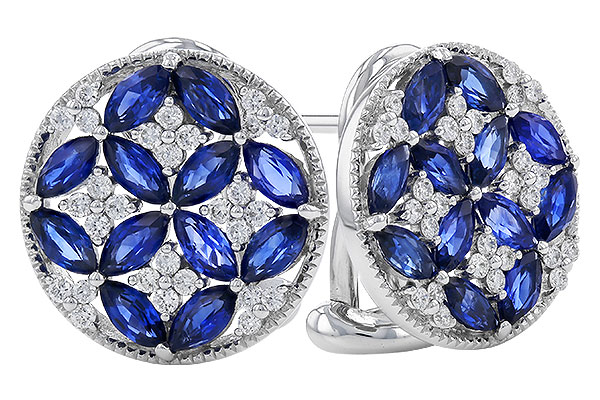 A329-73995: EARRINGS 2.07 TW SAPPHIRE 2.37 TGW