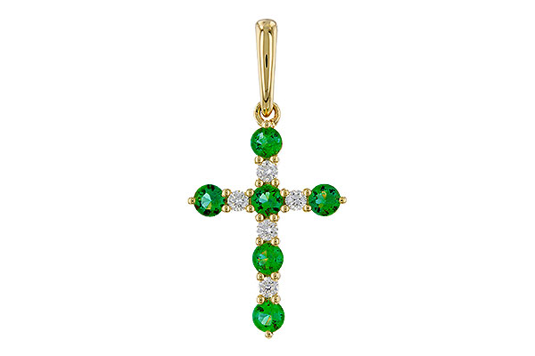A329-74868: PENDANT .27 TW EMERALD .35 TGW