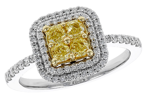 A329-76668: LDS RG .52 FANCY YELLOW DIAMONDS .85 TW