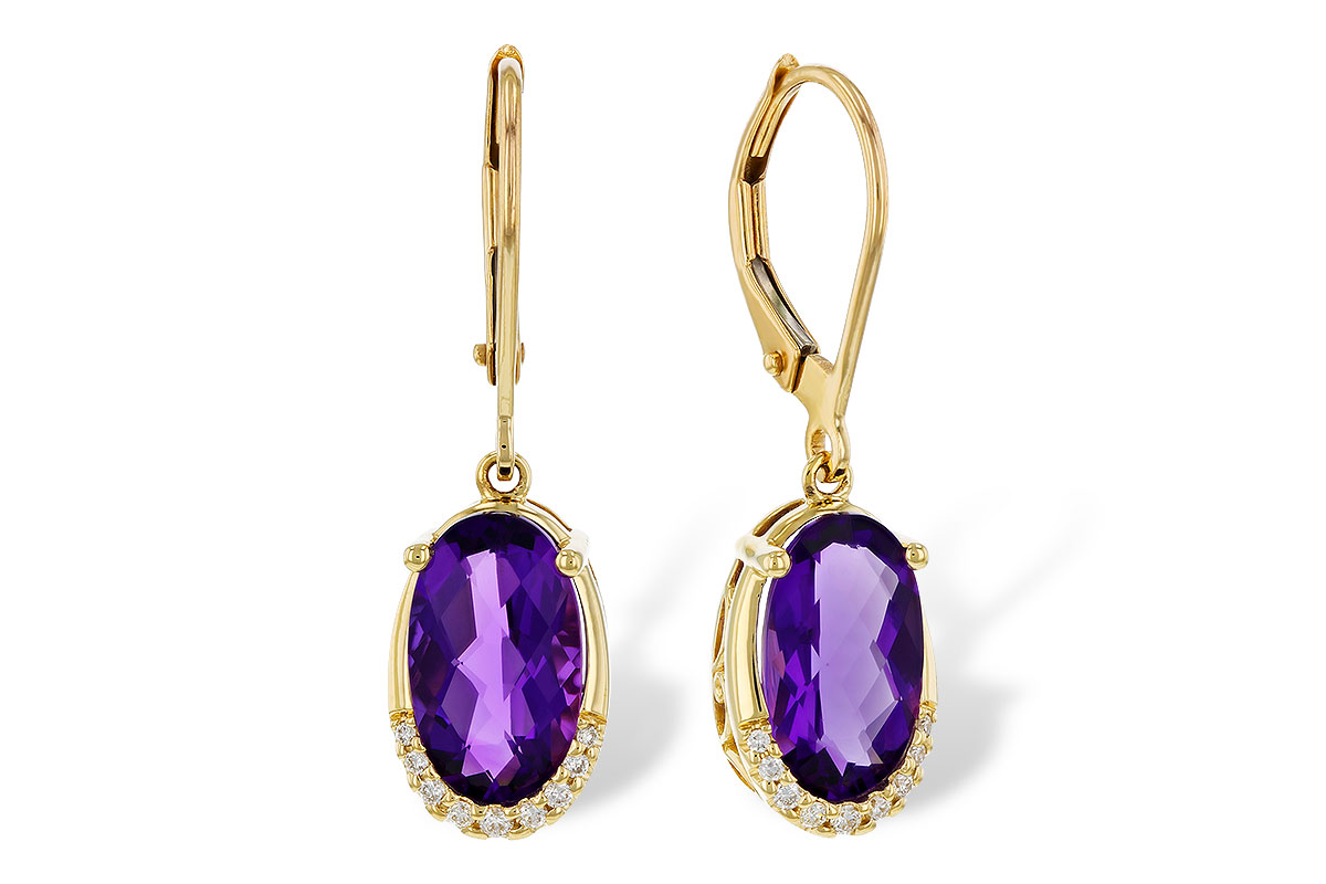 A329-80359: EARRINGS 2.70 TW AMETHYST 2.78 TGW (10x6MM OV)