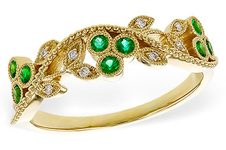 A329-81186: LDS WED RG .17 EMERALD TW .23 TGW