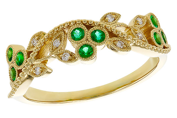 A329-81186: LDS WED RG .17 EMERALD TW .23 TGW