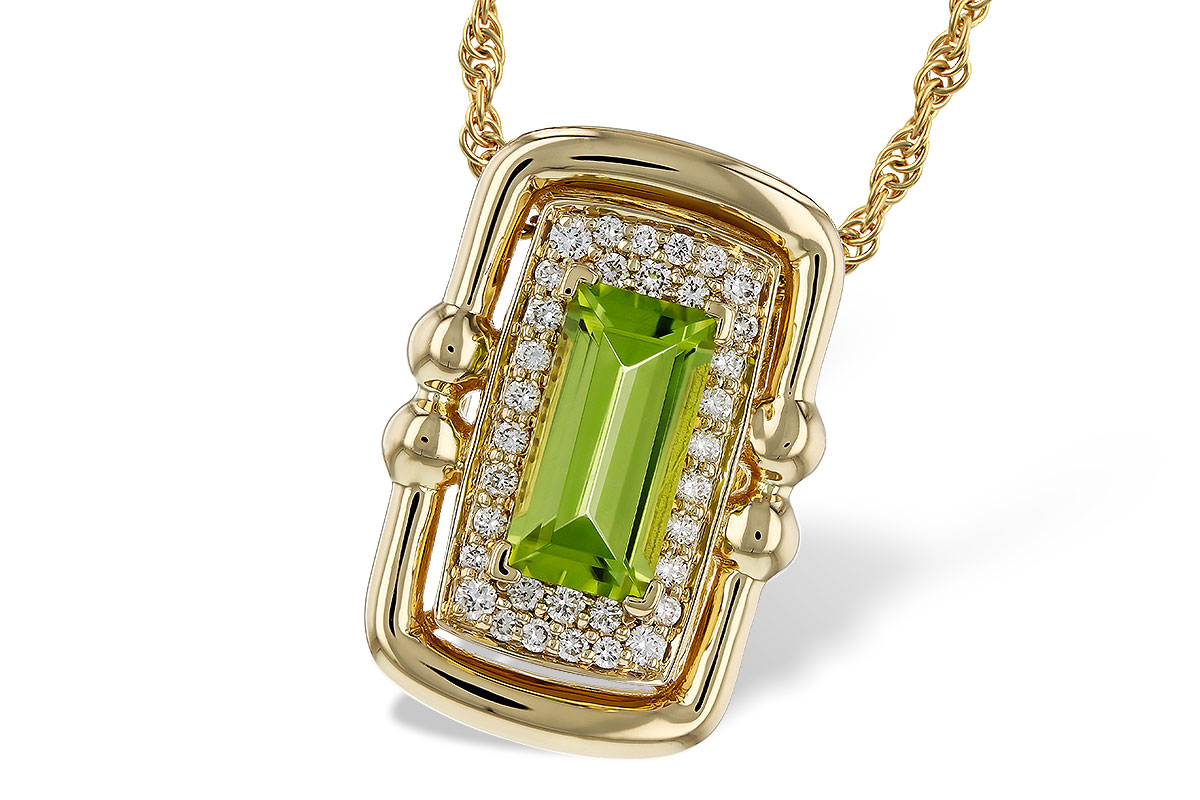 A329-81213: NECKLACE .72 PERIDOT .84 TGW (8x4MM PER)