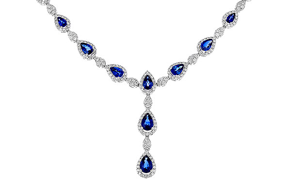 A329-81231: NECKLACE 4.82 TW SAPPHIRE 7.02 TGW (17")