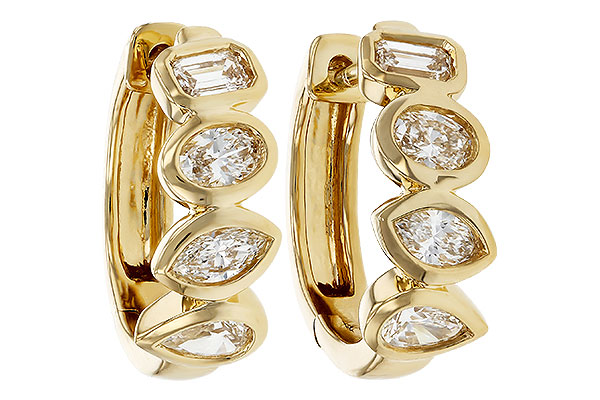 A330-63913: EARRINGS .68 TW FANCY CUT DIAS