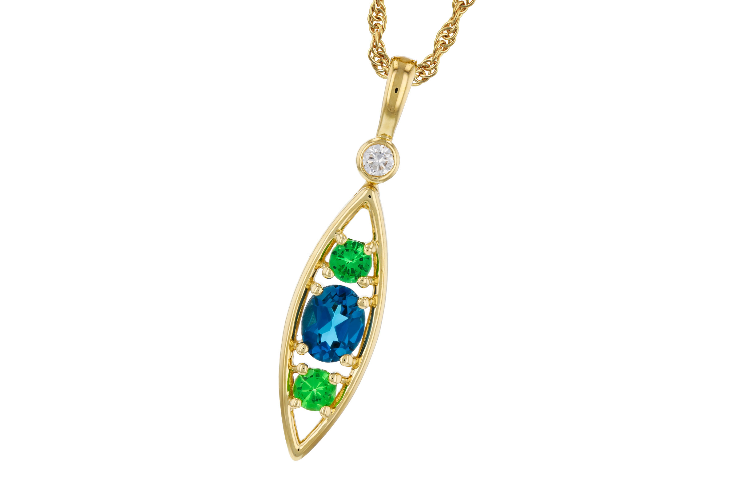 A330-65768: NECKLACE .54 SEMI-PREC (LBT & GR.GT) .58 TGW