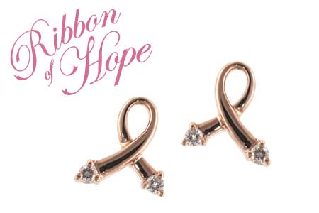 B055-26686: PINK GOLD EARRINGS .07 TW