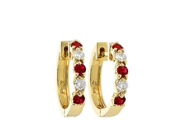 B056-12113: EARRINGS .33 RUBY .52 TGW