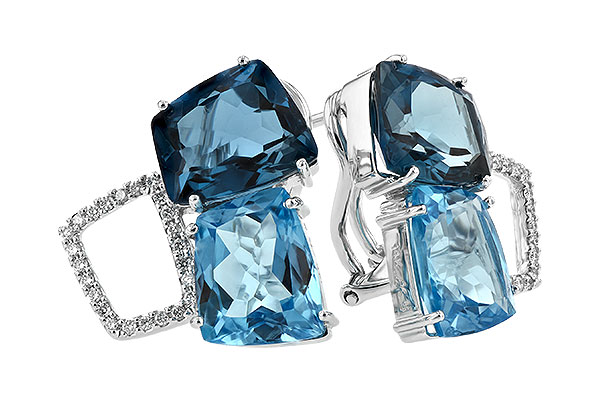 B243-39449: EARR 10.80 BLUE TOPAZ 11.00 TGW