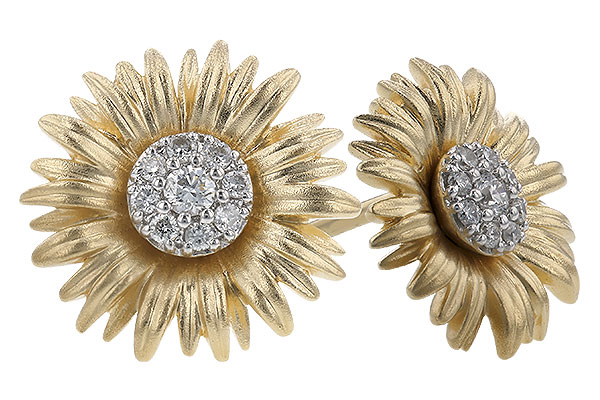B328-85768: K328-84876 W/ YG PETALS & WG SETTINGS .14 TW