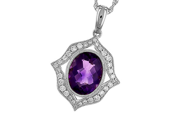 B328-88522: NECKLACE 1.52 AMETHYST 1.70 TGW (9x7 MM AMY)