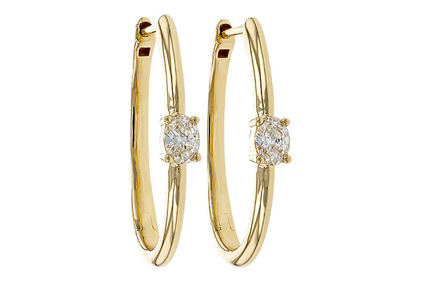 B329-76649: EARRINGS .47 TW OVAL DIAMONDS