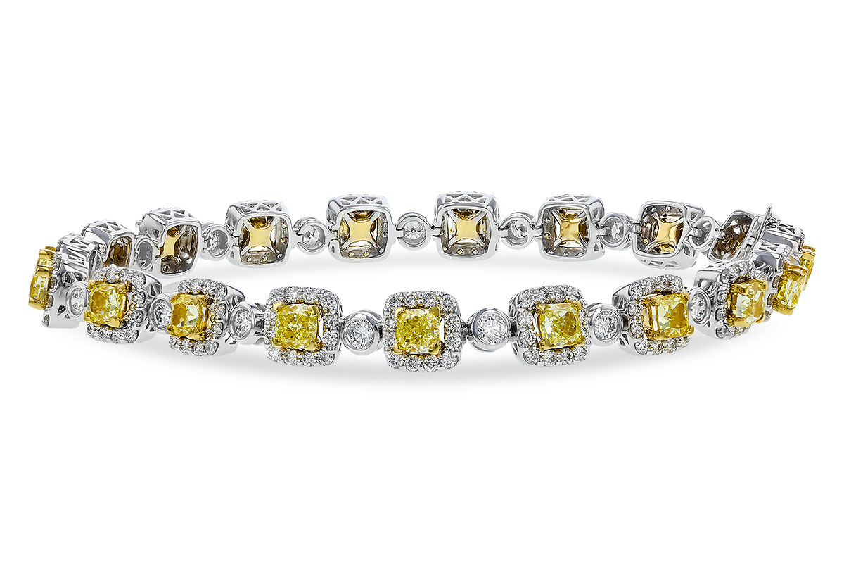 B329-76686: BRACELET 4.37 FANCY YELLOW DIAS 7.12 TW (7")