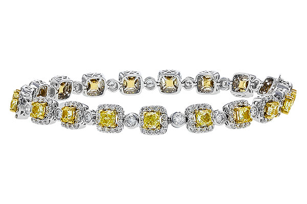 B329-76686: BRACELET 4.37 FANCY YELLOW DIAS 7.12 TW (7")