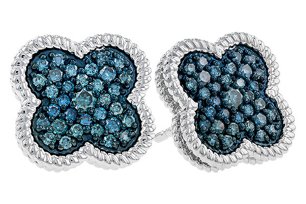 B329-77622: EARRINGS .50 TW BLUE DIAS