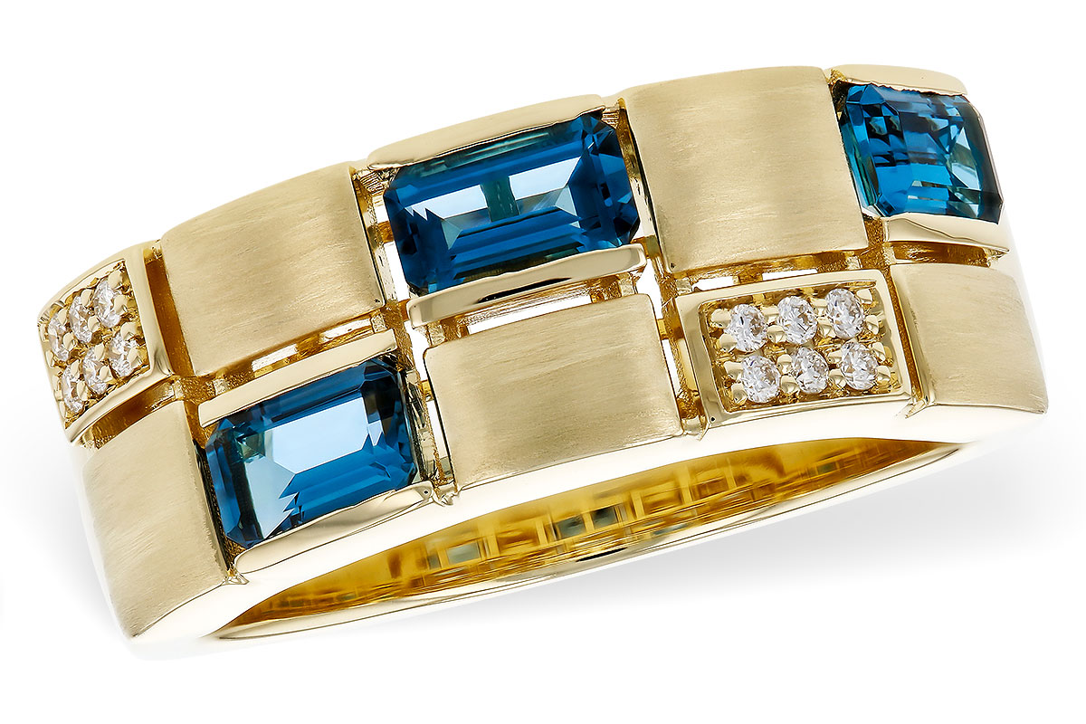 B329-79431: LDS RG .94 LONDON BLUE TOPAZ 1.00 TGW