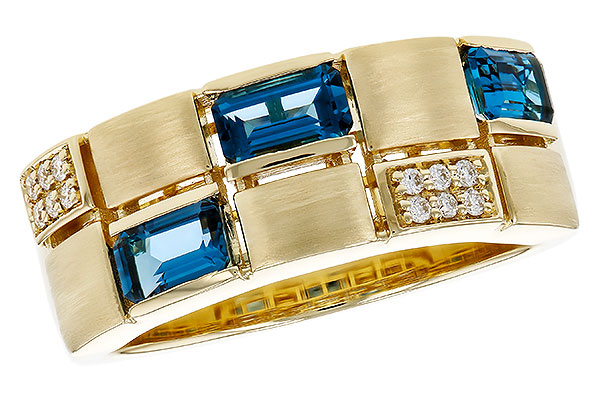 B329-79431: LDS RG .94 LONDON BLUE TOPAZ 1.00 TGW
