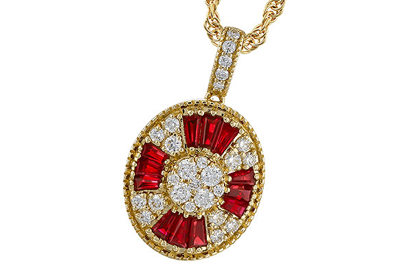 B329-79449: NECKLACE .54 TW RUBY .78 TGW