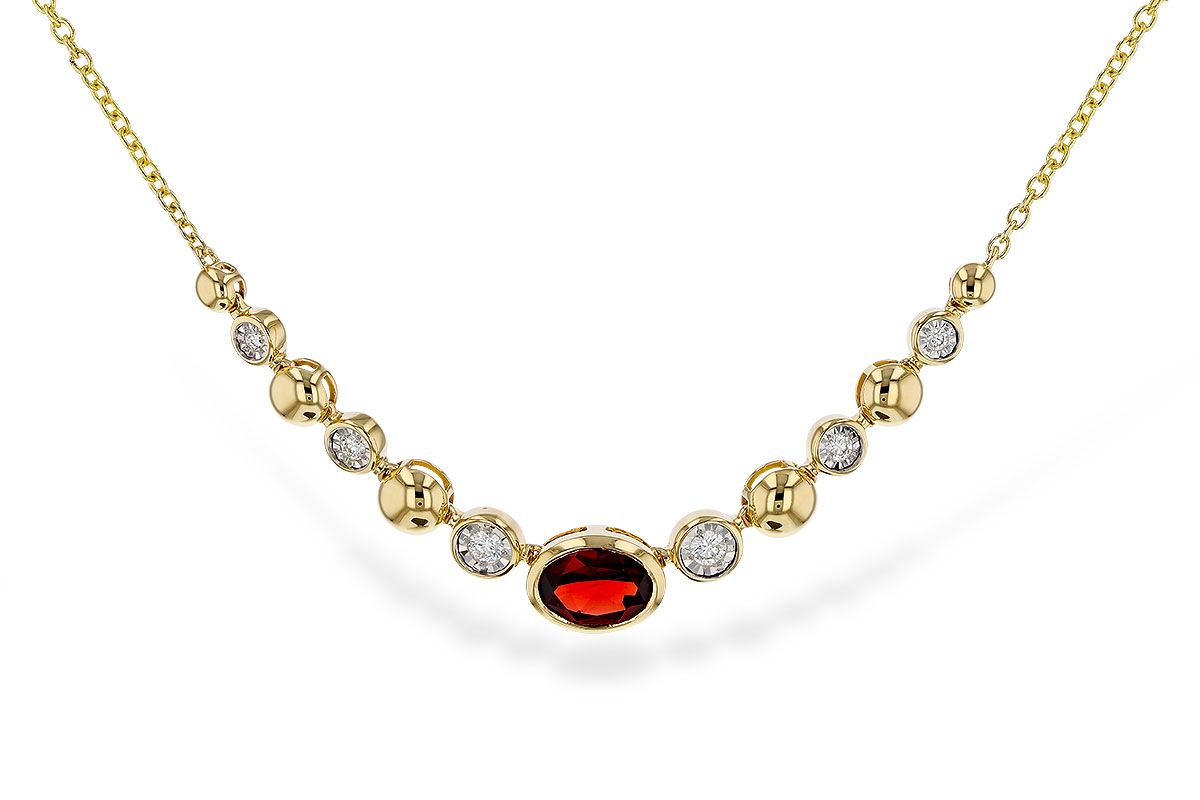 B329-80304: NECKLACE .88 GARNET 1.00 TGW (17")