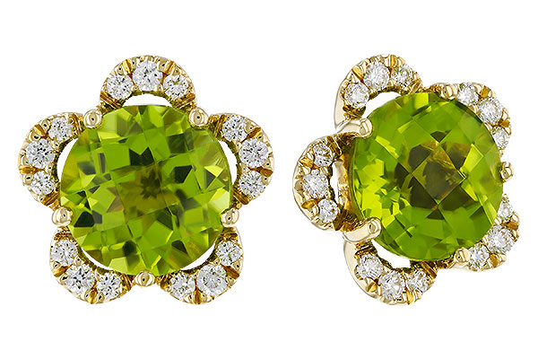 B329-81204: EARRINGS 2.93 PERIDOT 3.10 TGW (7MM RD)