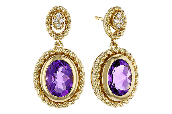 B329-81213: EARRINGS 1.98 AMETHYST 2.02 TGW (8x6MM AMY)