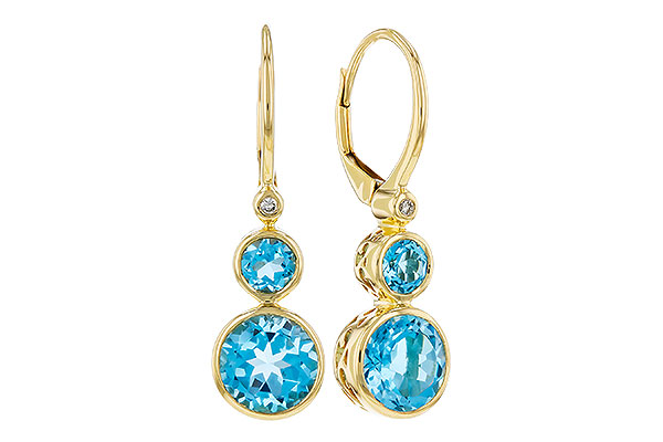 B330-63940: EARR 3.25 TW BLUE TOPAZ 3.27 TGW (4MM/7MM BT)