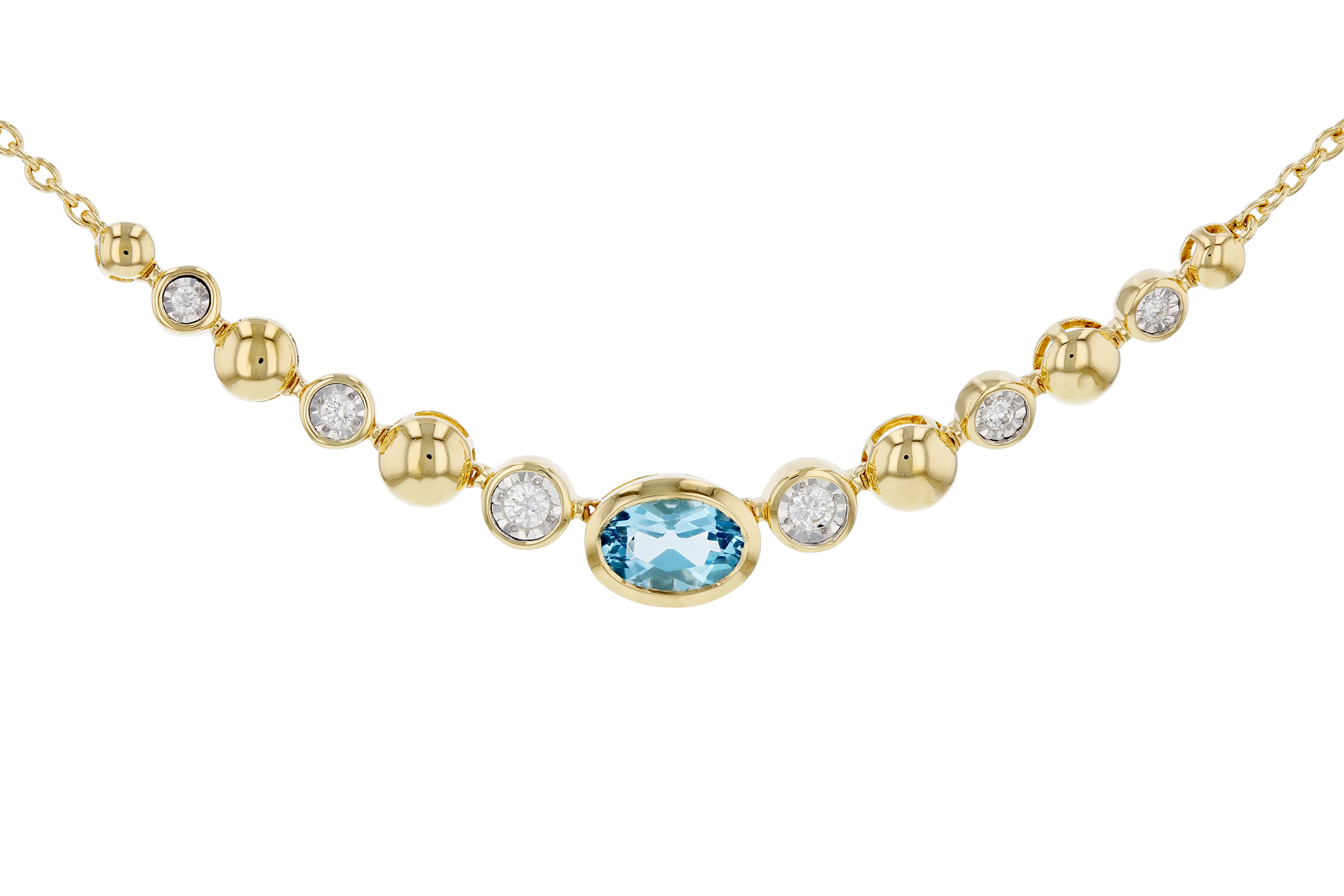 B330-64877: NECKLACE .83 SWISS BLUE TOPAZ .95 TGW (17")