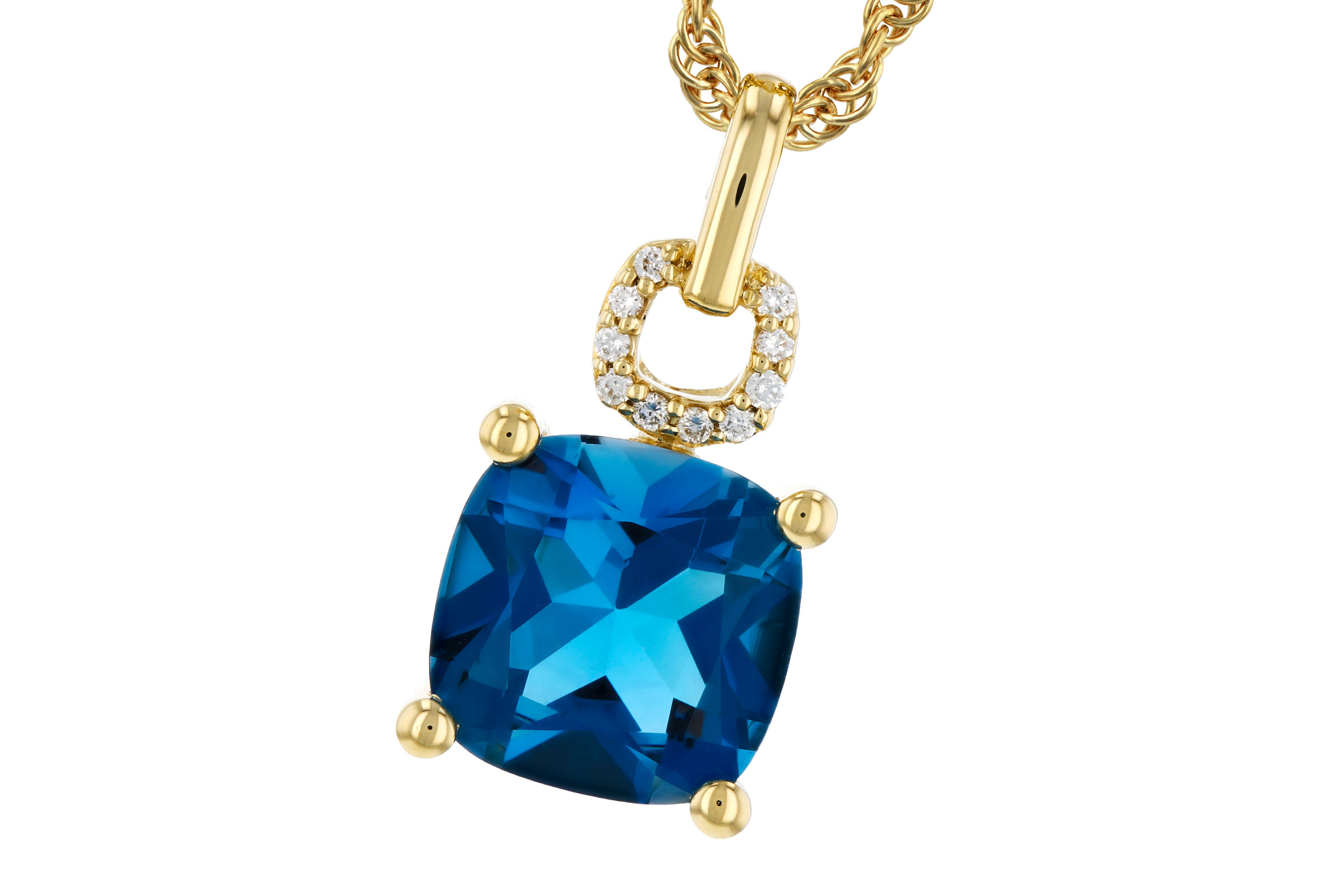 B330-65768: NECK 2.16 LONDON BLUE TOPAZ 2.18 TGW (8MM LBT)