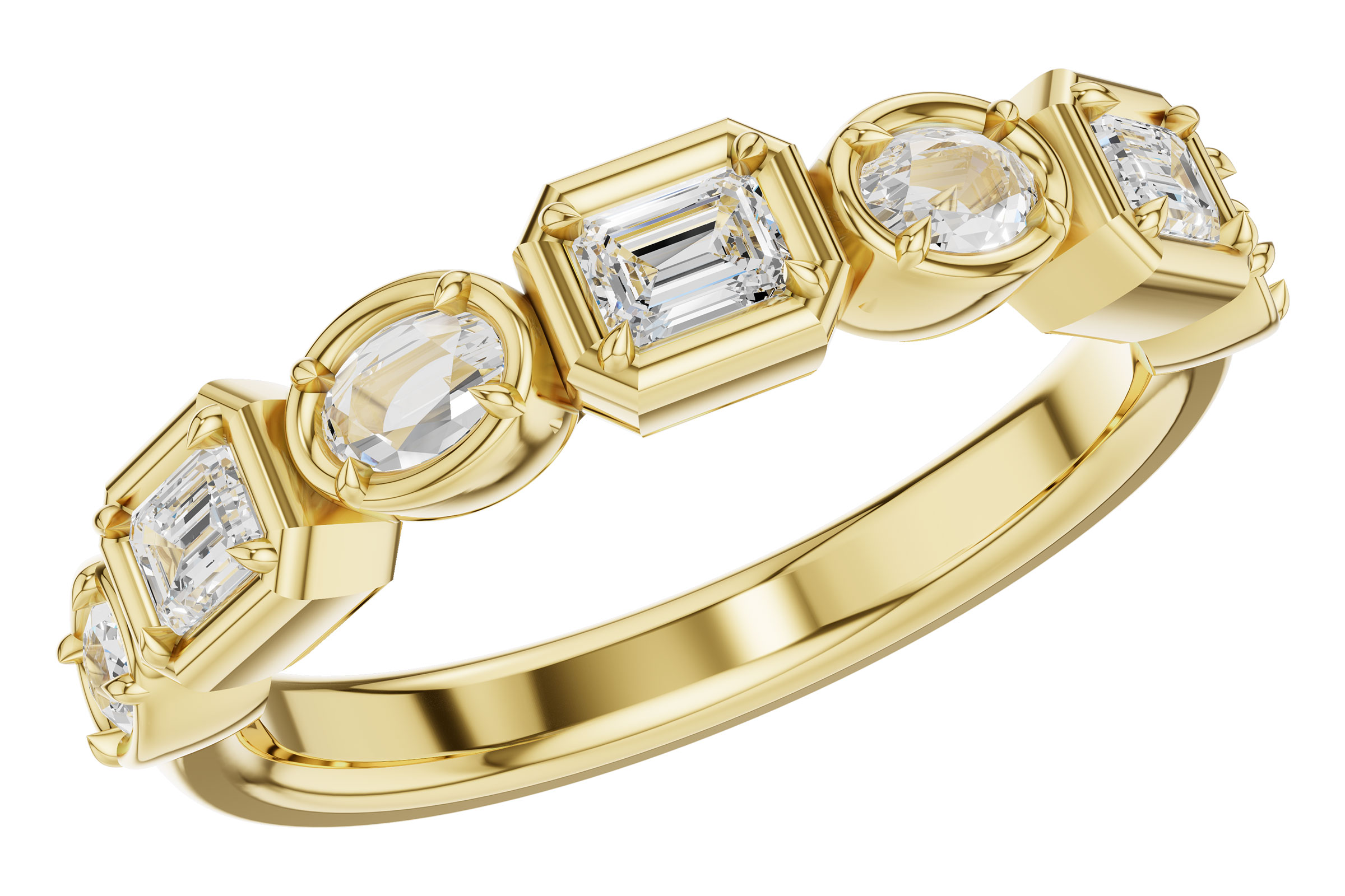 B330-65804: LDS DIA WED RG .55 TW FANCY CUT DIAS