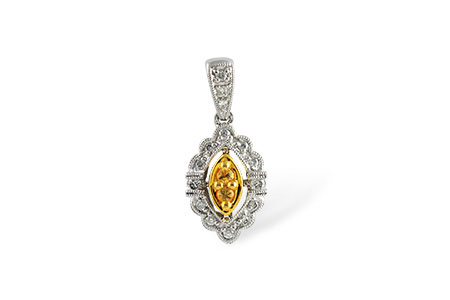 C241-61186: PENDANT .07 YELLOW SAPP .22 TGW