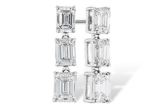 C328-83077: EARRINGS 1.12 TW EMERALD CUTS
