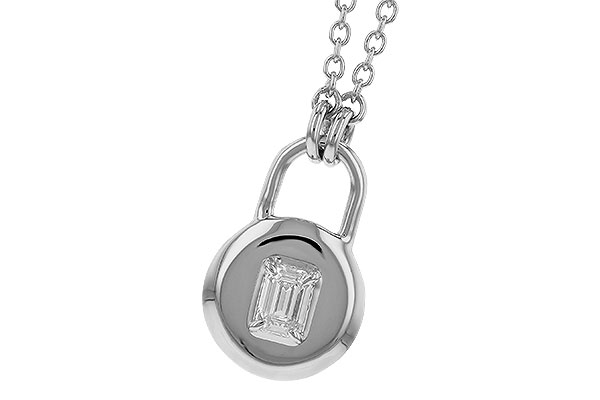 C328-88504: NECKLACE .19 EMERALD CUT (18")