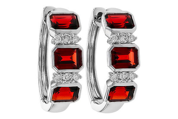 C329-74877: EARRING 1.50 TW GARNET 1.61 TGW