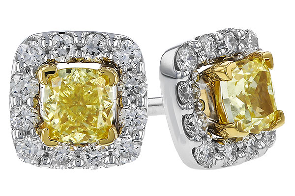 C329-76677: EARR .38 FANCY YELLOW DIAMONDS .54 TW