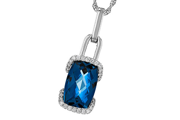 C329-81213: NECK 3.75 LONDON BLUE TOPAZ 3.90 TGW (12x8MM LBT)