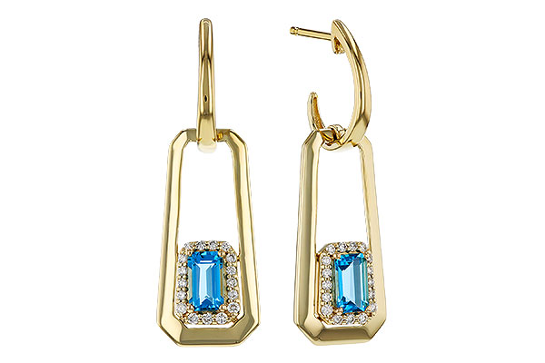 C329-81240: EARRING .66 TW BLUE TOPAZ .80 TGW (5x3MM BT)