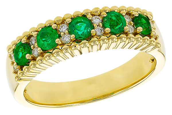 C329-81258: LDS WED RG .48 TW EMERALD .60 TGW