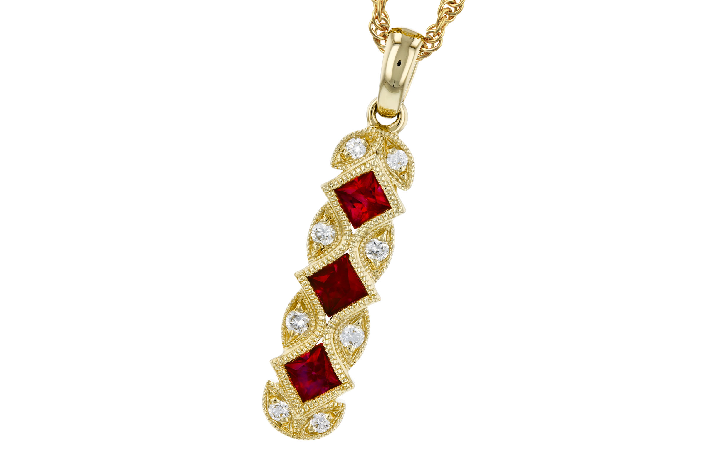 C330-64858: NECKLACE .55 TW RUBY .64 TGW