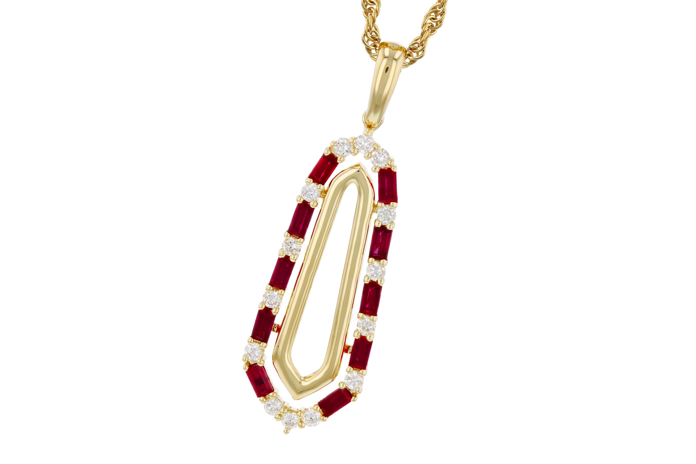 C330-66677: NECKLACE .72 TW RUBY .92 TGW