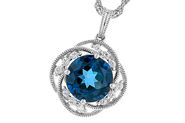 D328-84886: NECK 2.90 LONDON BLUE TOPAZ 3.05 TGW (9MM LBT)