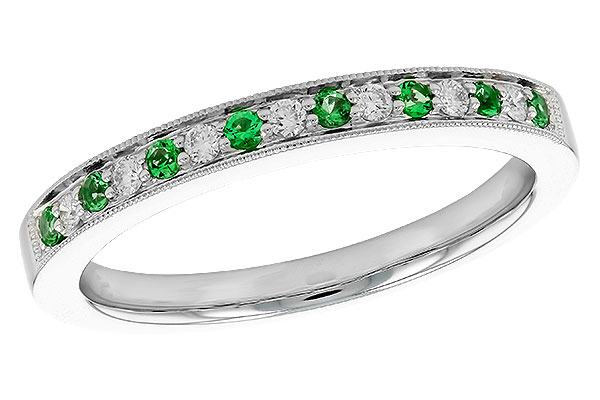 D328-90358: LDS WED RG .07 EMERALD .16 TGW