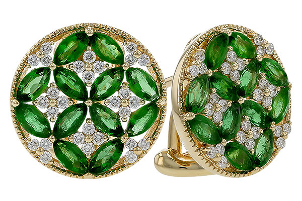 D329-75740: EARRINGS 1.66 TW EMERALD 1.96 TGW