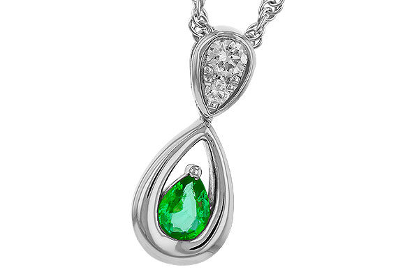 D329-76686: NECKLACE .10 EMERALD .16 TGW (4x3 EMER)
